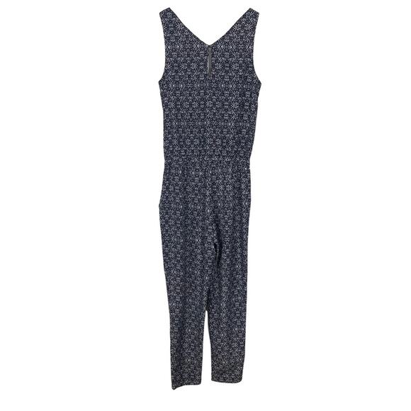 Splendid Hingham Jumpsuit Floral Sleeveless Navy White Size XS - Picture 6 of 10